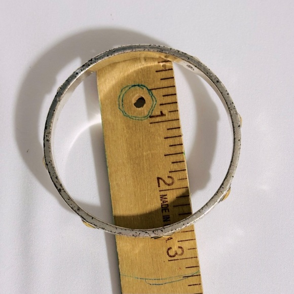 Brighton Two-tone Bangle Bracelet-2.5" Gold Plated Hearts on Silver Plated - Picture 6 of 7